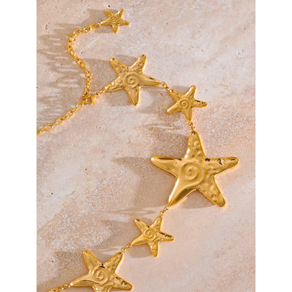 Summer Ocean Style Starfish Waist Body Chain Fashion Charm Jewelry Waterproof Stainless Steel Beach Vacation Accessories