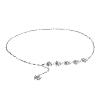 Exclusive Stainless Steel Creative Sun Face Belly Waist Chain Sexy Jewelry 18K PVD Plated Summer Beach Fashion Accessory