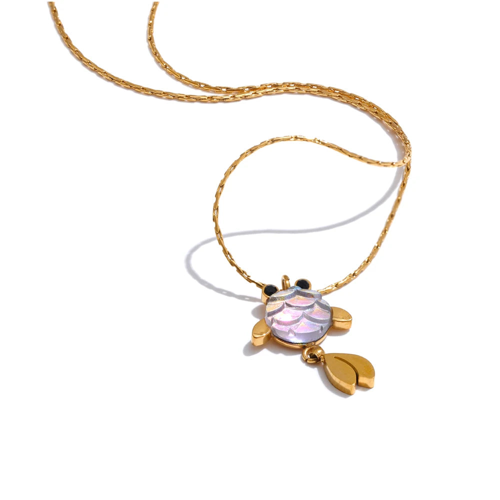 Agile Goldfish Lucky Small Pendant Drop Necklace 316L Casting Fashion Stainless Steel Exquisite Recommend Jewelry Gift