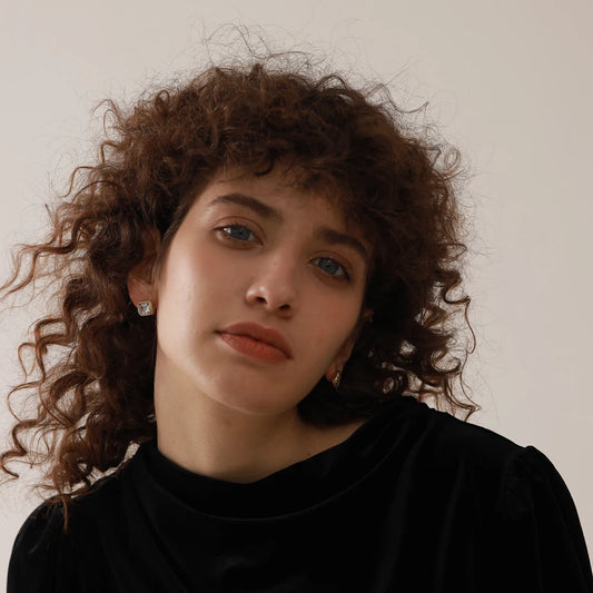 Square Geometric White Green Cubic Zirconia CZ Bling Stud Earrings Stainess Steel Waterproof Charm Women Basic Jewelry