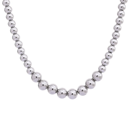 Stainless Steel Beads Handmade Fashion Chain Necklace Bracelet 18K PVD Plated Rust Proof Textured Unisex Jewelry Men Women