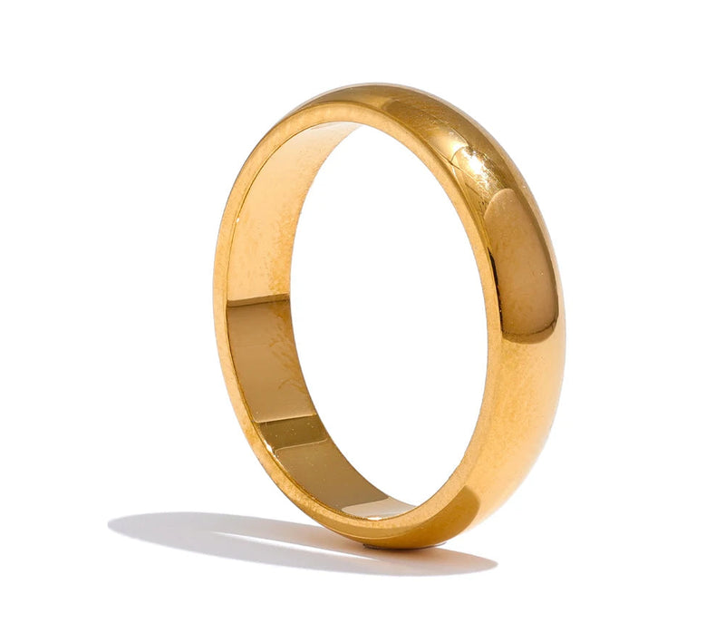 6789# Daily Classic Fashion Stainless Steel Smooth Glossy Ring 18k Gold Plated Hypoallergenic Jewelry High Quality Plated