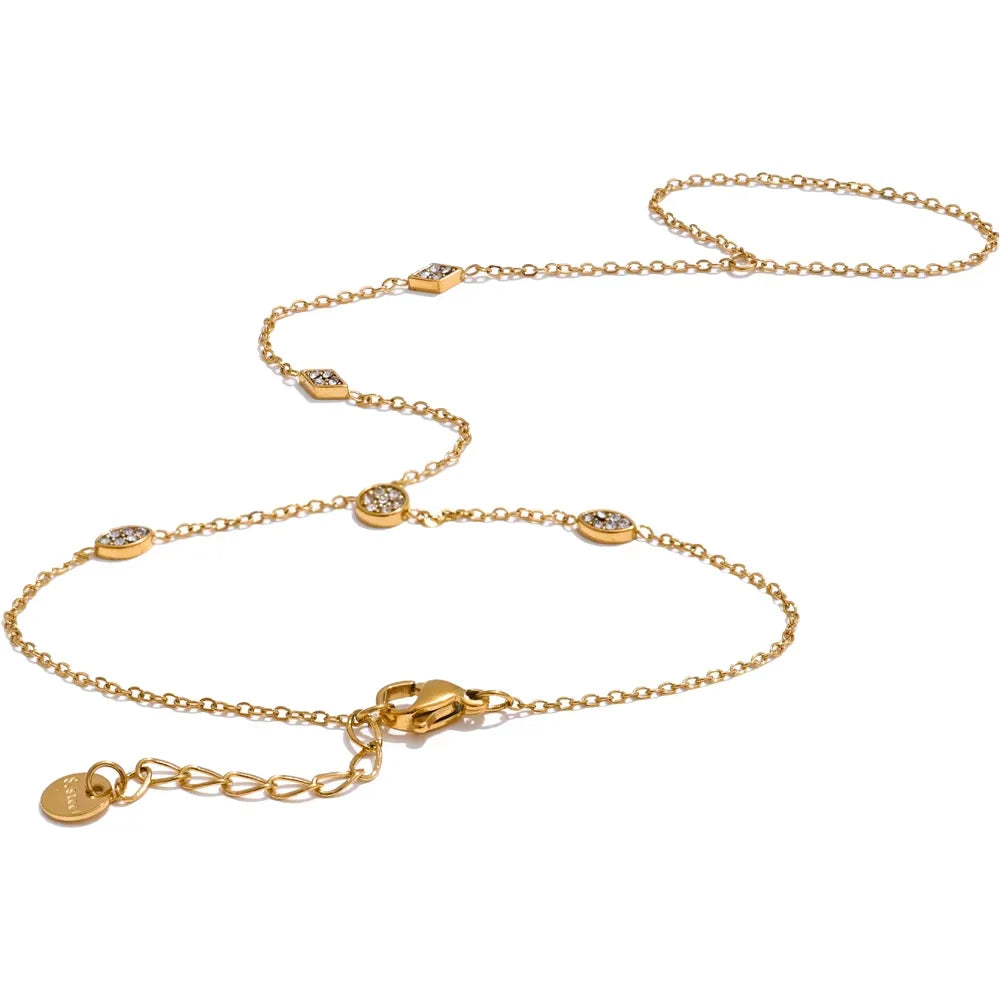 Trendy Stainless Steel Zircon Beads Back of Hand Chain Finger Bracelet Fashion Chic Sexy Jewelry Waterproof Wholesale Gift