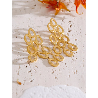 Fashion Exclusive Style Stainless Steel Drop Dangle Statement Earrings PVD Waterproof Plated Personality Jewelry for Women