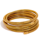 Stainless Steel Stackable Multi-Layer Wrap Arm Bracelet Bangle Metal Elastic Waterproof Fashion Unisex Jewelry Men Women