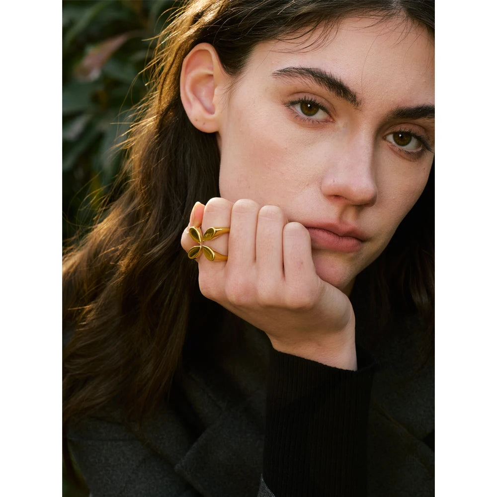 Stylish Unique Design Stainless Steel Wide Open Ring Water Resistant Metal Distinctive Finger Jewelry Accessories