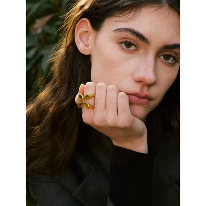 Stylish Unique Design Stainless Steel Wide Open Ring Water Resistant Metal Distinctive Finger Jewelry Accessories