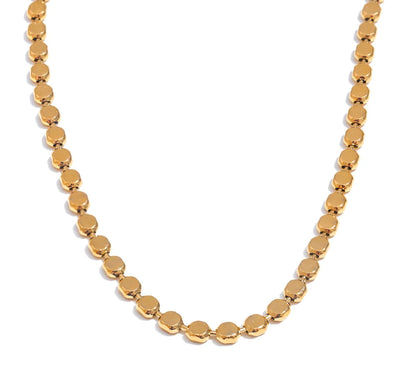 Exquisite Stainless Steel Bright Square Chain Collar Necklace New Style 18K Real Gold Plated Daily Fashion Jewelry
