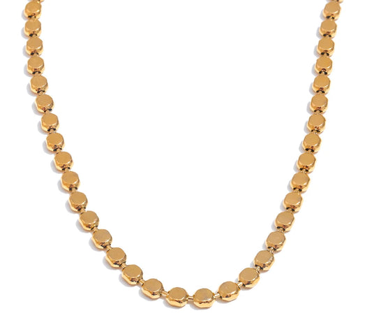 Exquisite Stainless Steel Bright Square Chain Collar Necklace New Style 18K Real Gold Plated Daily Fashion Jewelry