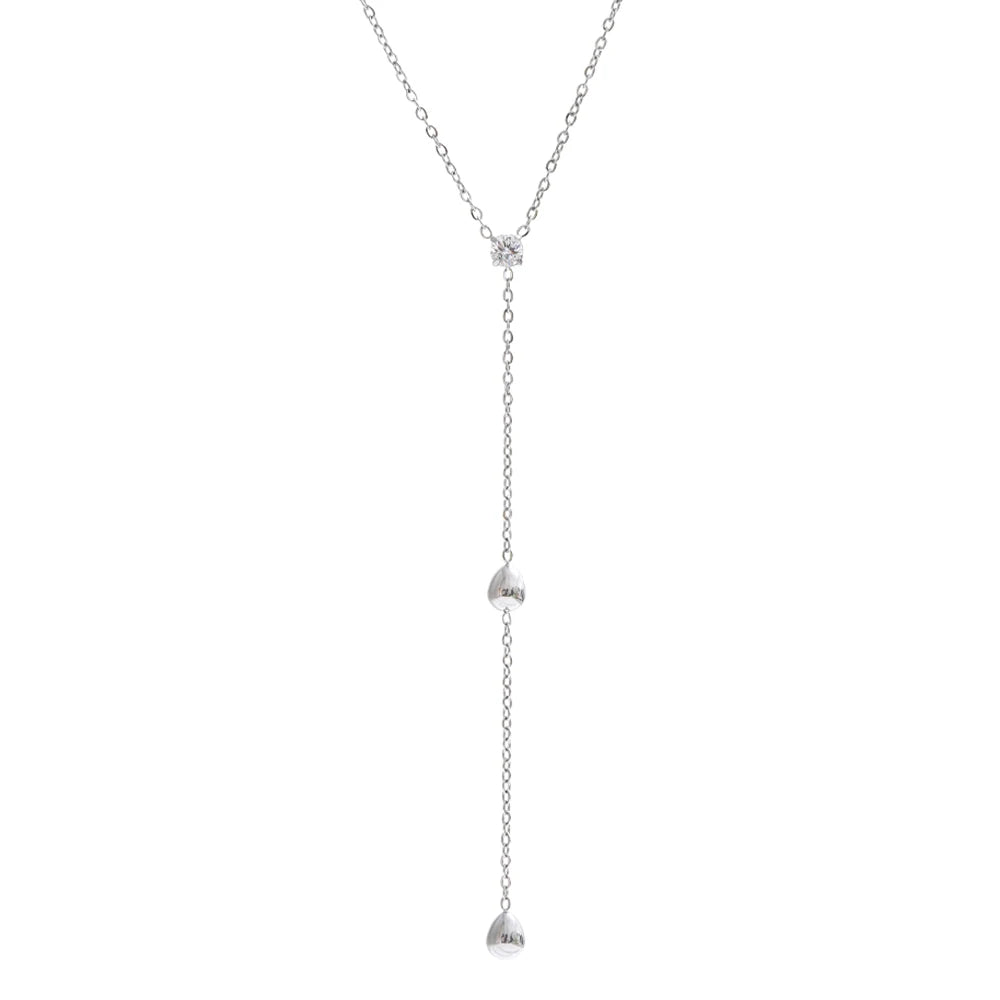 Summer Stainless Steel Heart Love Y Chain Long Thin Sexy Necklace Tarnish Resistant Metal Popular Chic Jewelry 2025