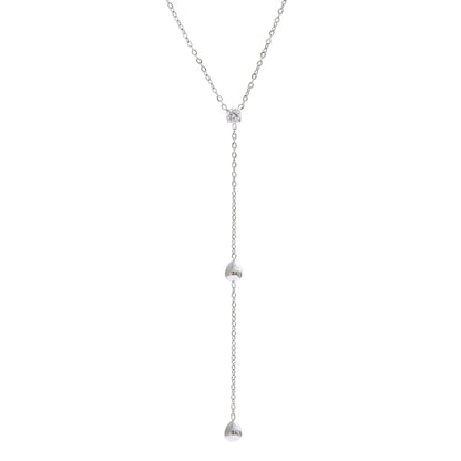 Summer Stainless Steel Heart Love Y Chain Long Thin Sexy Necklace Tarnish Resistant Metal Popular Chic Jewelry 2025