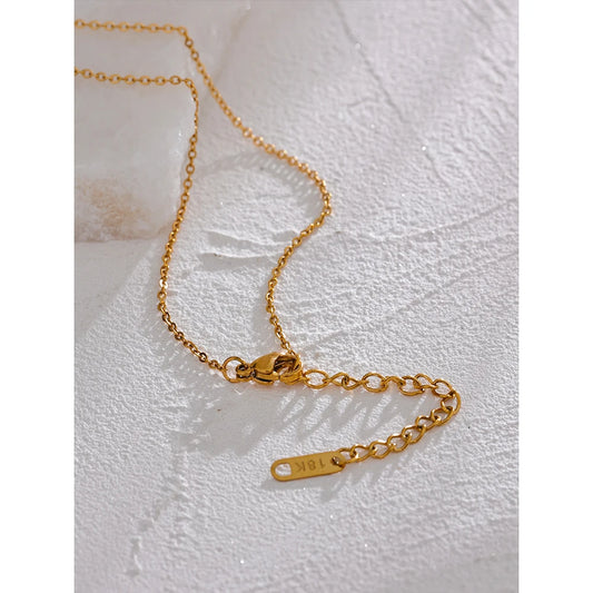 Moon Star Eye Oval Stainless Steel Gold Color Mysterious Necklace Fashion Zircon Vintage Jewelry Women Rust Proof Gift