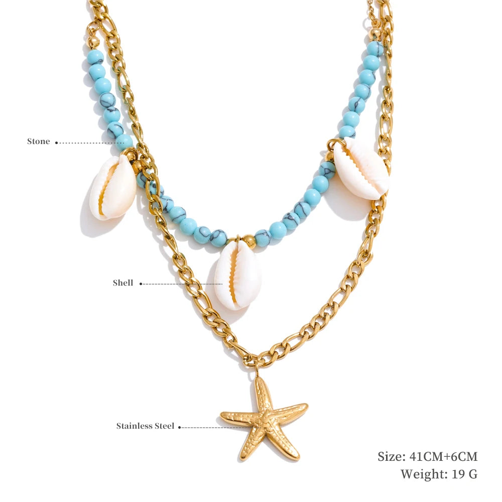 Trendy Sun Ocean Charm Pendant Handmade Jewelry Golden Waterproof PVD Plated Stainless Steel Summer Jewelry 2025 Wholesale