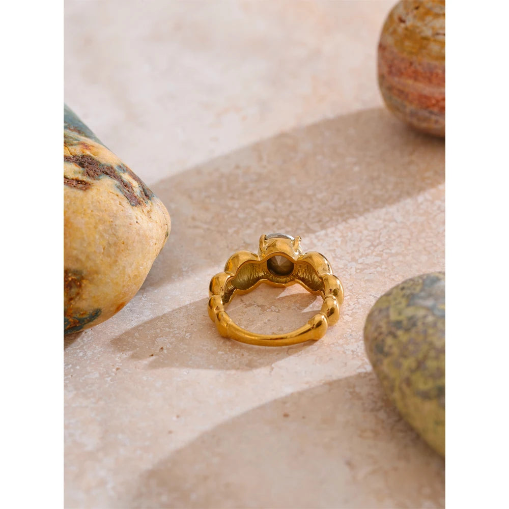 Size 678 Blue Shiny Cubic Zirconia Casting Ring Fashion 316 Stainless Steel High Quality Charm Finger Jewelry Accessory