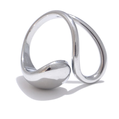 Creative 316L Stainless Steel Geometric Fashion Open Adjustable Ring 18K PVD Plated New Daily Chic High Quality Jewelry