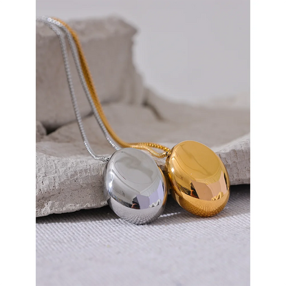 70cm Minimalist Long Unisex Sweater Chain Jewelry 316l Stainless Steel Oval Pendant Necklace for Men Women Waterproof