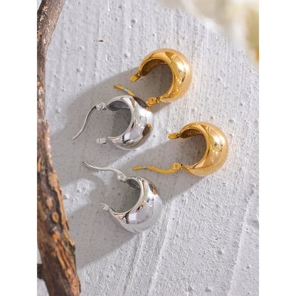 Charm Stainless Steel Chunky Geometric Unusual Earrings Personalized Metal Rust Proof 18K Gold Color Jewelry Bijoux Femme
