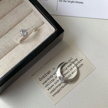 Zirconia Ring Planet Orbiting 925 Sterling Silver