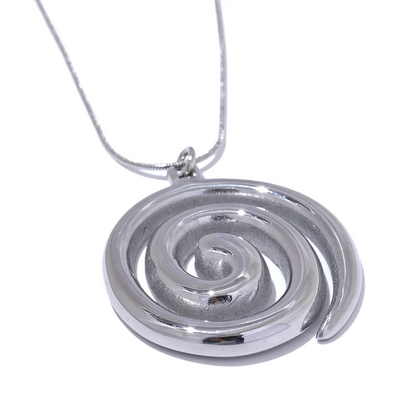Trendy Stainless Steel Round Circle Pendant Necklace 18K PVD Plated Waterproof Statement Neck Jewelry Bijoux Femme New