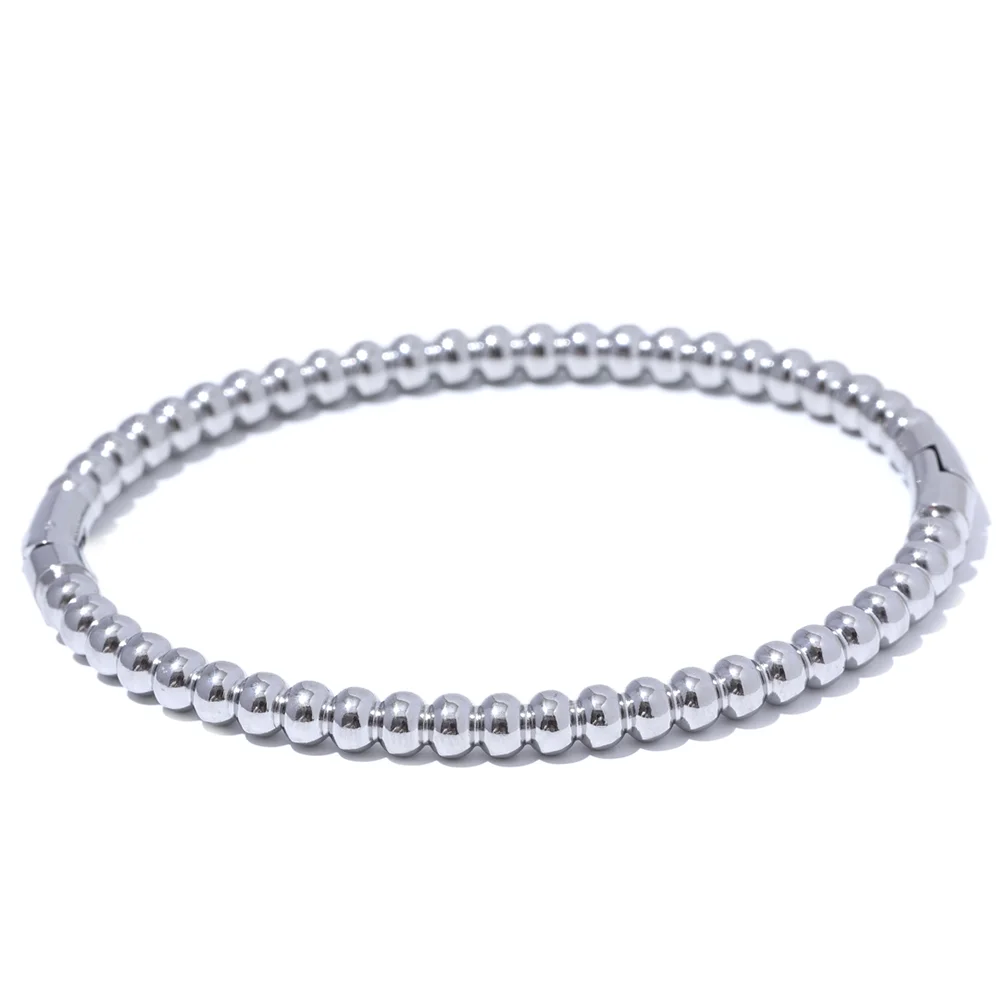 57mm Stainless Steel Statement Bracelet Bangle Charm Metal Handmade Polished Wrist Jewelry Waterproof Accessories