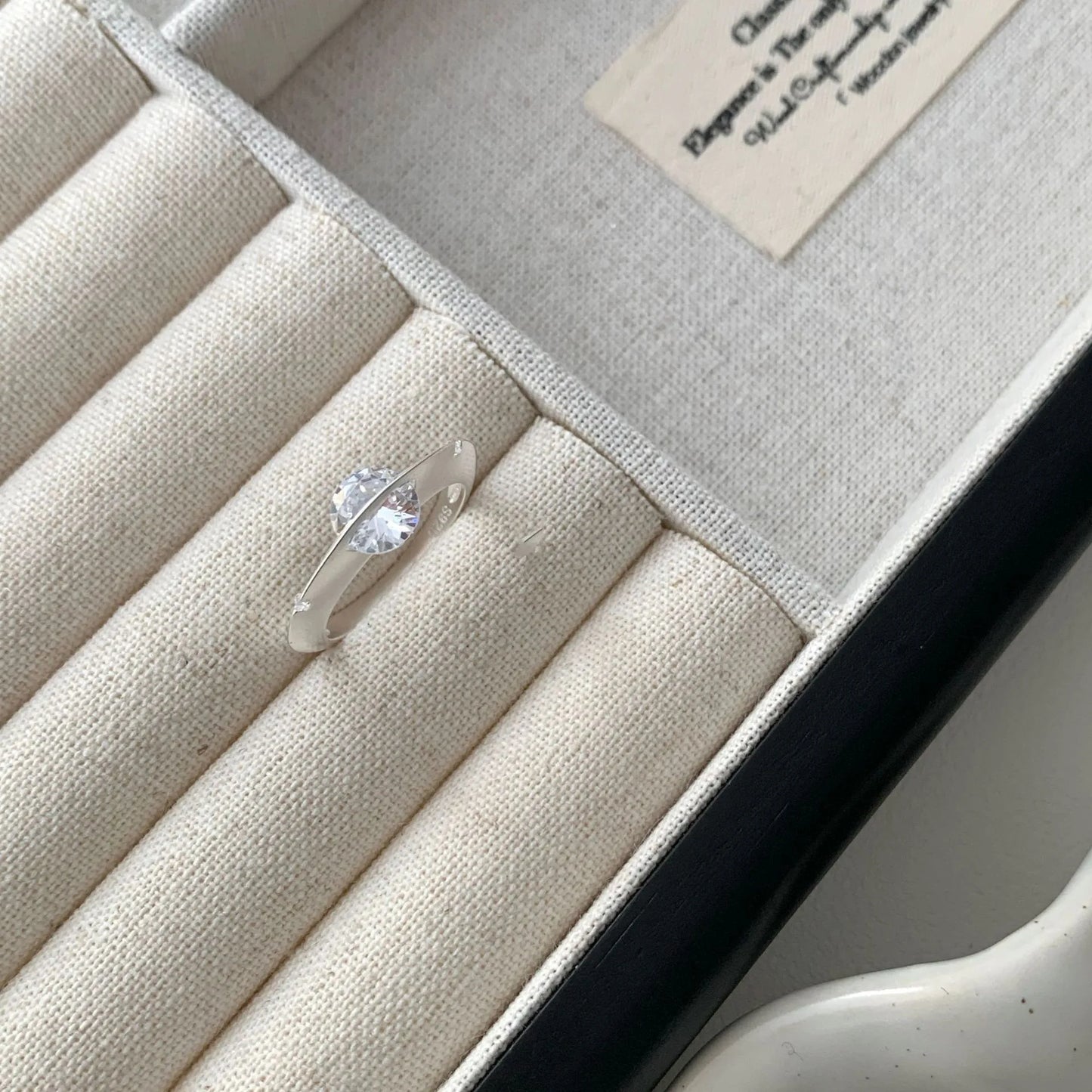 Zirconia Ring Planet Orbiting 925 Sterling Silver