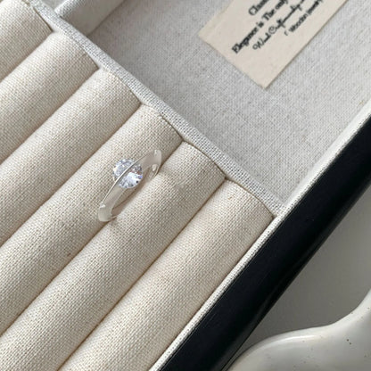 Zirconia Ring Planet Orbiting 925 Sterling Silver