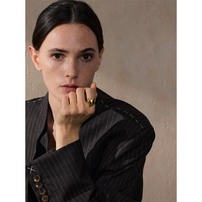 6789# PVD Plated Handmade Polished Smooth Fashion Classic Heart High Quality Finger Ring Gift for Women Exquisite Jewelry