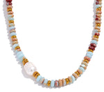 Trendy Natural Stone Freshwater Pearl Collar Chain Necklace Stainless Steel Handmade Stylish Beads Jewelry Bijoux Gift