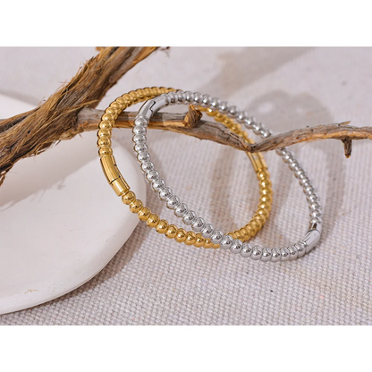57mm Stainless Steel Statement Bracelet Bangle Charm Metal Handmade Polished Wrist Jewelry Waterproof Accessories