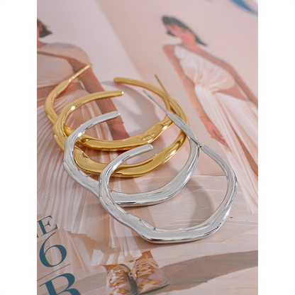 Minimalist Stainless Steel Geometric Chic Earrings Waterproof Metal 18K Gold Plated Simple Daily High Quality Jewelry Gift