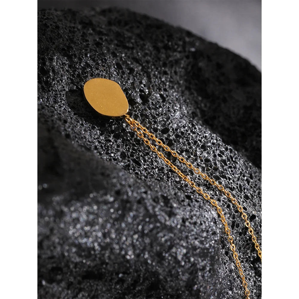 Exquisite Stylish Processed Opal Stone Minimalist Small Chic Pendant Necklace 18k Gold Plated Jewelry for Women Gift