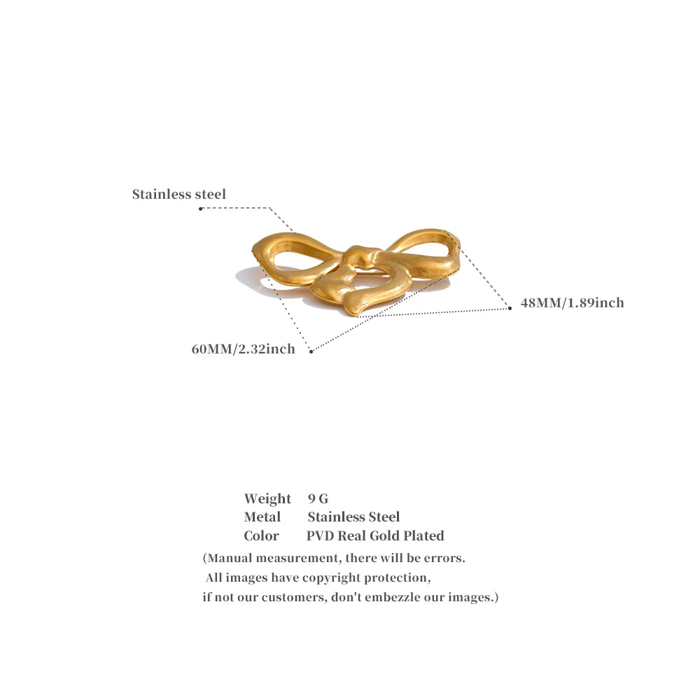 Stainless Steel Christmas Bow Knot Brooches Rust Proof Charm Unisex Jewelry for Women Men Wholesale Gift