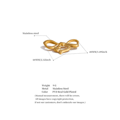 Stainless Steel Christmas Bow Knot Brooches Rust Proof Charm Unisex Jewelry for Women Men Wholesale Gift