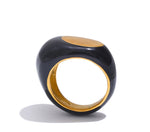 6789# Stainless Steel Black Enamel Geometric 316L Unique Ring Minimalist Texture Waterproof Finger Unusual Jewelry New