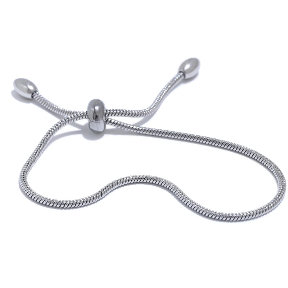 Fashion Exquisite Basic Chain Pull-out Adjustable Bracelet Bangle Gold Platinum Plated Daily High Quality Jewelry Gift