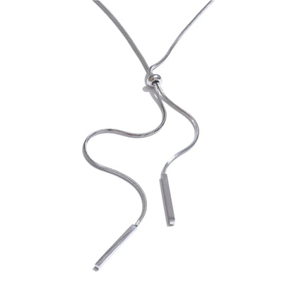 80+5cm Stainless Steel Adjustable Exquisite Sweater Chain Smooth Necklace for Women Minimalist Collar Fashion PVD Jewelry