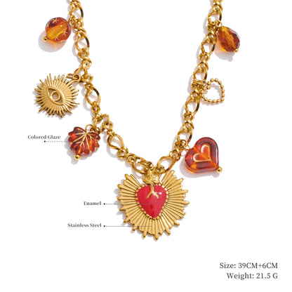 Trendy Sun Ocean Charm Pendant Handmade Jewelry Golden Waterproof PVD Plated Stainless Steel Summer Jewelry 2025 Wholesale
