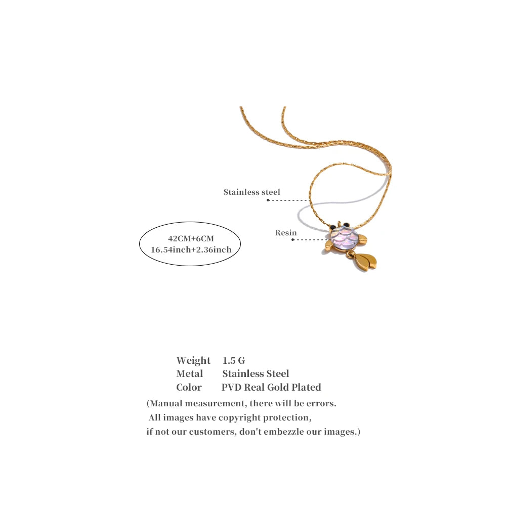 Agile Goldfish Lucky Small Pendant Drop Necklace 316L Casting Fashion Stainless Steel Exquisite Recommend Jewelry Gift