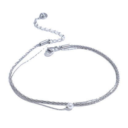 Fashion Layered Chain Imitation Pearl Chic Anklet Rust Proof Gold & Platinum Plated Australia Summer Jewelry Gift