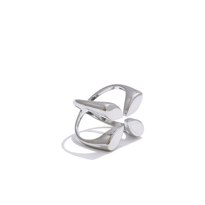 Stylish Unique Design Stainless Steel Wide Open Ring Water Resistant Metal Distinctive Finger Jewelry Accessories