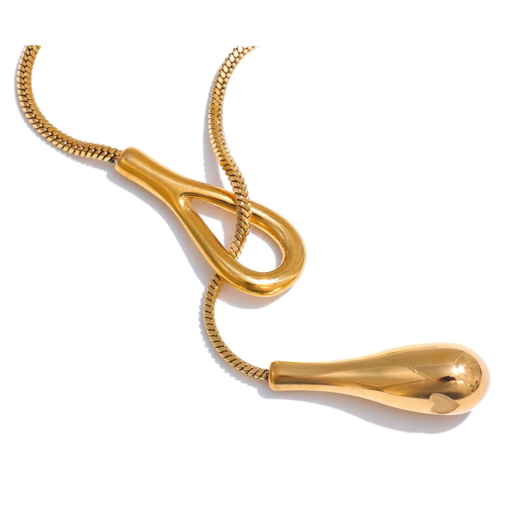 Distinctive 316L Stainless Steel Exquisite Chain Fashion Necklace 18K PVD Plated Water Resistant Charm Gold Color Jewelry