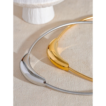 Waterproof Stainless Steel Popular Choker Light Necklace Women Statement Metal 18K Gold Plated Trendy Fashion Jewelry