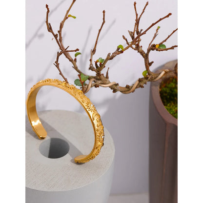 Golden Stainless Steel Moon Star Sun Bangle Bracelet  Stylish Metal Open Wrist браслеты на руку женкие Party Gift