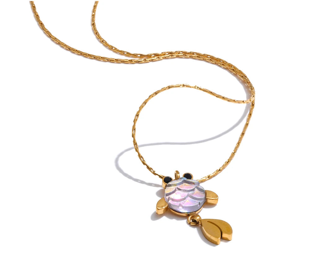 Agile Goldfish Lucky Small Pendant Drop Necklace 316L Casting Fashion Stainless Steel Exquisite Recommend Jewelry Gift