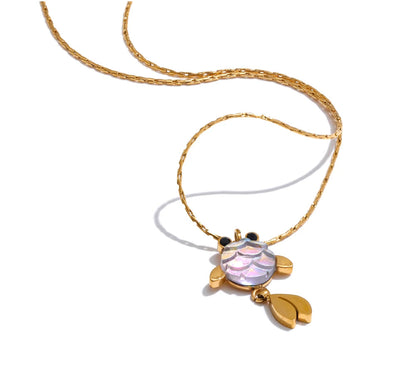Agile Goldfish Lucky Small Pendant Drop Necklace 316L Casting Fashion Stainless Steel Exquisite Recommend Jewelry Gift