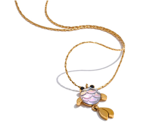 Agile Goldfish Lucky Small Pendant Drop Necklace 316L Casting Fashion Stainless Steel Exquisite Recommend Jewelry Gift
