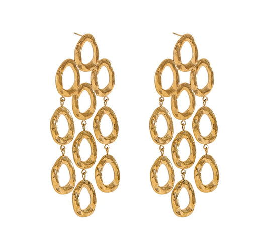 Fashion Exclusive Style Stainless Steel Drop Dangle Statement Earrings PVD Waterproof Plated Personality Jewelry for Women