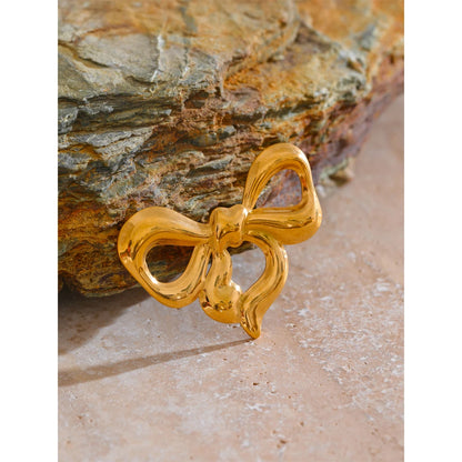 Stainless Steel Christmas Bow Knot Brooches Rust Proof Charm Unisex Jewelry for Women Men Wholesale Gift