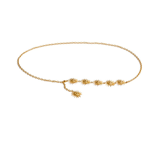 Exclusive Stainless Steel Creative Sun Face Belly Waist Chain Sexy Jewelry 18K PVD Plated Summer Beach Fashion Accessory