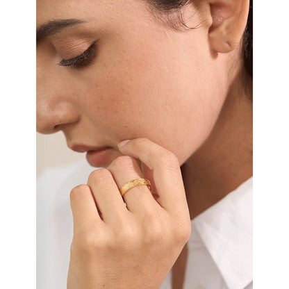 Minimalist Stainless Steel Sun Round Finger Ring Individualistic Chic Water Resistant Jewelry Accessories